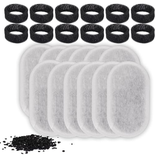 LUTER 24pcs Pet Water Fountain Filters for 108/3.2L& 67oz/2L, Cat Filter with Filtration Replacement Pre-Filter Sponges Dog Suitable Stainless Steel (A14266)