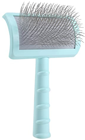 Hausdec Firm Slicker Brush for Extra Long Pin Dog Grooming Wire Brush and Deshedding (Green)