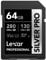 Lexar SILVER PRO Carte SD 64Go, carte mémoire SD UHS-II, V60, U3, C10, Jusqu'à 280Mo/s en lecture, 130Mo/s en écriture, carte SDXC pour DSLR/caméra/photographe/vidéaste/passionné (LSDSIPR064G-BNNAA)