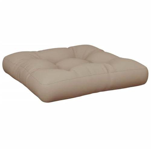 vidaXL Palettenkissen, Palettenauflage für Europaletten, Palettenpolster Palettensofa Outdoor Indoor, Sitzkissen für Hocker, Taupe 60x61,5x10cm Stoff