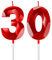 Red 30th Birthday Candles for Cake, Number 30 Candle for 30th Birthday Decorations, 3D Design Cake Topper Decor for Boy Girl Women Men Birthday Theme Party Weddings Anniversary Celebration Supplies