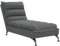 vidaXL Chaiselongue mit Kissen, Liegesessel mit Sperrholzlatten Metallbeine, Relaxliege für Wohnzimmer, Relaxsessel Liegestuhl, Dunkelgrau Stoff