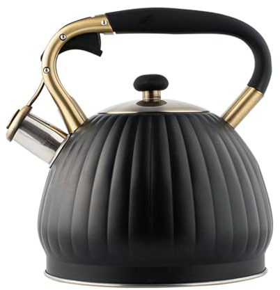 NISMIA Retro klein teekessel, Retro Design läutender wasserkocher, pfeifender teekessel aus Edelstahl in kürbisform