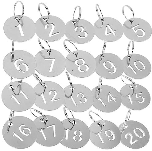 GAROZATION 20stücke Zahlen Etiketten Schlüsselringe Anhänger Identifikationsetiketten Für Gepäck Organisation
