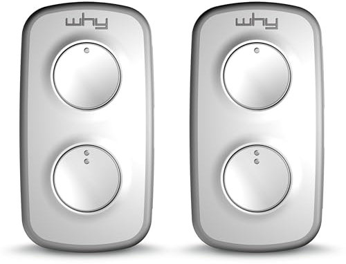 WHY EVO NOA MINI - Telecomando universale a 4 pulsanti - programmabile codice fisso o codice girevole - Frequenze 433 o 868 MHz - per cancelli e porte del garage (grigio puro set di 2 telecomandi)