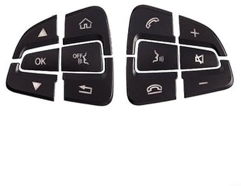 EXTRWORY 12 Stück Auto Lenkrad Knopf Abdeckung Aufkleber Schwarz ABS Innenverkleidung Dekoration für Mercedes für Benz C-Klasse W205 S205 C205 für GLC C253 X253 2015-2018