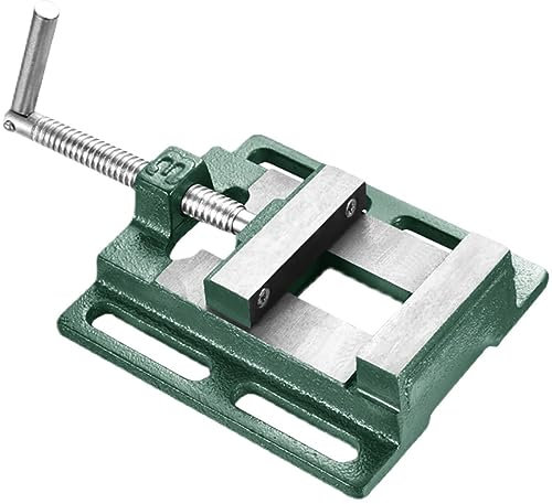 DECAKE Industrial Drill Press Vise Cast Iron Bench Vise Clamp, 45# Steel Jaw Opening, Machine Vise for Milling, Drilling, Woodworking and Machinery Maintenance(Size:6'')