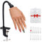 Nail Silicone Practice Hand For Acrylic Nails Training Fake Hand Nail Art Practice Tools Hand Tattooed Nail Jewelry Showcase Supplies Manicure Beginners suits