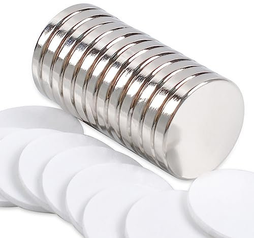 Aenienoe 12 Stück Neodym Magnete 18x3mm Magnete Rund Selbstklebend Extra Stark Klebemagnete Groß Magnet für Magnettafel Whiteboard Kühlschrank Haushalt BüRo Craft