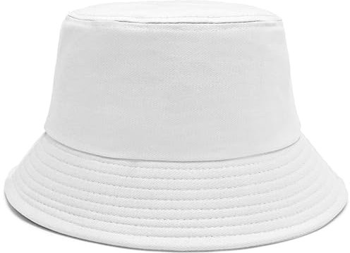Malaxlx Damen Fischerhut Bucket Hat Sonnenhut Fischerhüte Anglerhut Sommerhut Faltbarer Strandhut Draussenhut Weiß