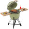 Cecotec Kamado Barbacoa de Carbón Cerámica Ø 60cm DragonFire 6000. Asa, Ahuma, Hornea y Guisa, Resistente a 1000ºC, Diámetro 60cm, Soporte Hierro Fundido, Cámara Hermética, Ruedas, Termómetro