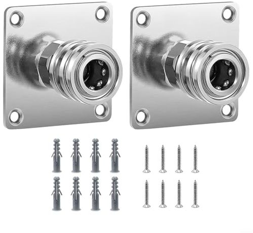 URPIZY Schaum Kannenhalter Set, 2 Stück Metall Halterung Mit 1/4 Zoll Schnellkupplung Für Schaumlanzen, Silber, Universell Passend