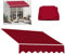 Ausziehbares Markisen-Ersatzgewebe, wasserdicht, UV-beständig, Sonnenschutz, Segeltuch für Hof, Balkon und Laden, strapazierfähiges Polyester-Schutzgewebe (Rot, 15,2 x 7,6 cm)