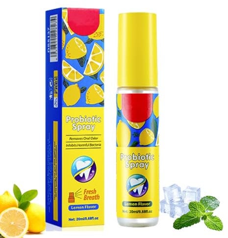 Lemon Mundspray, 20MLErfrischungsspray, Mundspray mit Fruchtgeschmack,Gegen Mundgeruch Und Karies, Mundspray zum Schutz vor Mundgeruch, Hält den Atem Frisch