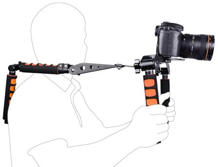 Kit di Piattaforma a Spalla Universale, Kit di Supporto per Spalle per Fotocamera per Stabilizzatore di Videocamere Video DSLR con Manico Ad Altezza Regolabile, Pieghevole,