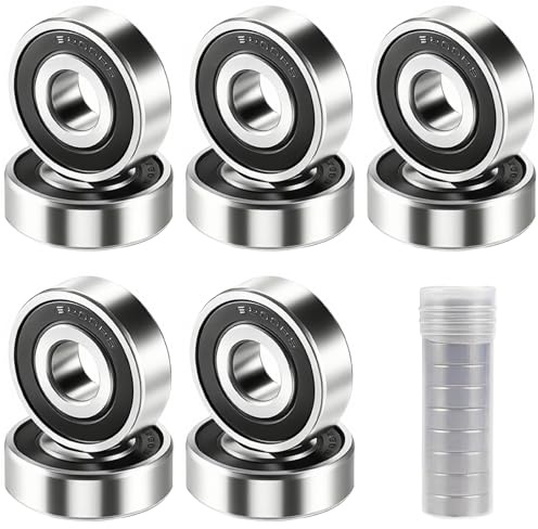 XSHAO® 10 Stk 6200 2RS Kugellager 10 mm x 30 mm x 9 mm, Rillenkugellager 6200 2RS Lager Doppelt Geschützte für DIY/Drehbänke/Motoren/ 3D-Drucker/Fräsmaschinen/Verschiedene Mechanische Geräte