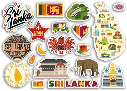 Sri Lanka Aufkleber Set A5 Blatt Vinyl Aufkleber für Gepäck Laptop 79019