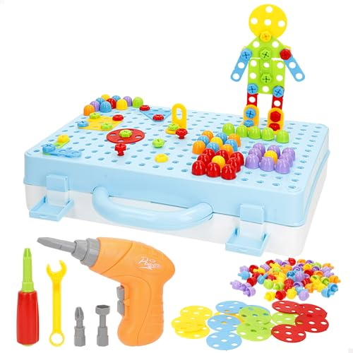 ColorBaby Smart Theory Maletín Juego de construcción, Destornillador de Juguete, Más 200 Piezas de Colores, Herramientas para Jugar Desarrollo Stem, Juguetes para niños + 6 años (39426)