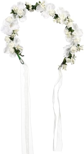 DECHOUS Blumenkränze Kopfschmuck Blumenkrone Haarkranz Floraler Kopfschmuck für Hochzeit Künstliche Blumenkränze für Braut Haarschmuck für Party und Fotoshootings