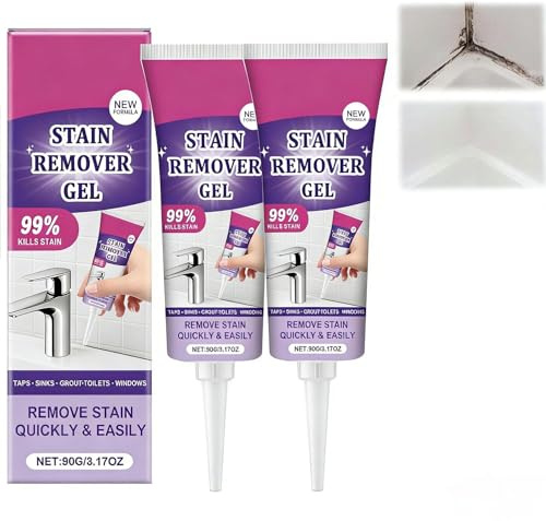 2PCS Mold Remover Gel 90G, 2026 New Effective Mould Remover Gel, Powerful Cleaning Gel, Highly Effective in Penetration, Not Damage the Surface, for Bathroom&Kitchen Tile Gaps,Walls&Grout