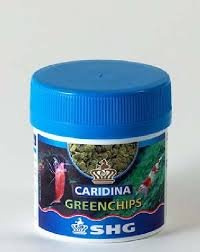 SHG Caridina Greenchips 25gr per Caridine e Neocaridine, Cibo per Gamberetto, Pastiglie, 25g