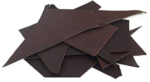 Hund natürlich Lederreste Fettleder Rindsleder 3,5-4,0 mm Blankleder Dickleder 1 KG (Dunkelbraun)