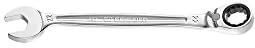 FACOM - Clé Mixte à Cliquet Métrique 22mm - 467B.22 - Système Ultra-Grip Antidérapant - Mécanisme à Cliquet Compact Réversible par Levier - Œil et Fourche Inclinés à 15° - Chrome Satiné