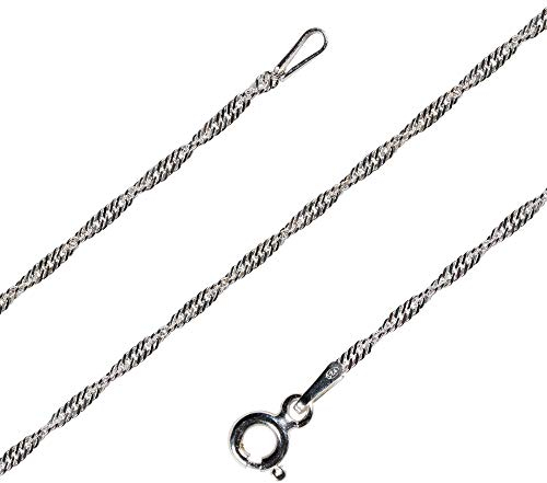 Avesano Singapurkette Damen 925 Silber 1,4 mm – Halskette ohne Anhänger, Made in Italy – Feine Silberkette 60 cm – Geschenkidee Frauen 101082-050