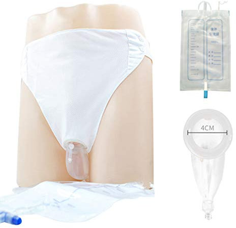 Orinal De Bolsa De Orina Usable, Reutilizable Hombres/Mujeres/Viejo Hombre Transpirable Calzoncillos Silicona Estancos Urinario Sistema, Bolsas De Drenaje De Orina Para Incontinencia De Orina,Men