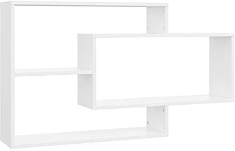 vidaXL Wall Shelf White 104x20x58.5 cm Engineered Wood