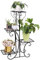GuoCu Scaffale Porta-Fiori 4 Ripiani Ferro Fioriera Verticale a Scala da Balcone Giardino,Portavasi in Ferro Scaffale Porta-Fiori Nero Taglia Unica