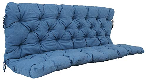 Chicreat Bankkissen mit Rückenteil 150 x 98 x 8 cm, Blau/Grau