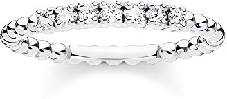 THOMAS SABO Ring Kugeln mit weißen Steinen silber 925 Sterling Silber TR2323-051-14-60