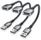 RUXELY Câble Blocage de Données USB 3 Pack, Adaptateur USB A Data Bloqueur, Chargeur de Blocage de Données Compatible pour iPhone 12, iPad, Téléphones Samsung Galaxy, Tablettes