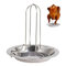 BSTCAR Grill Hähnchenhalter mit Abtropfschale, Hähnchenbräter aus Edelstahl, Hähnchen Ständer Hähnchenbräter Hähnchenständer Backofen Und Barbecue Grillen Kochen