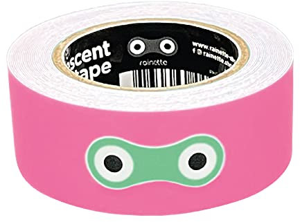 Rainette | Bande Phosphorescente Autocollante Recyclable | Scotch Fluorescent Brille dans le Noir | Bande Fosforescente Adhesive, Résiste aux intempéries | 20mm x 3m (Rose Fluo)