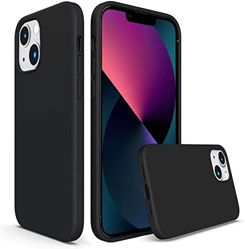 CoolGadget TPU Handyhülle für iPhone 13 Mini Silikonhülle, farbige TPU Soft Case mit Grip-Oberfläche, kompatibel mit iPhone 13 Mini (5,4 Zoll), Schwarz | Handyhülle aus flexiblem TPU mit Grip Oberfläche, Mikrofaser Innenseite, kratzfest, schlankes Soft Case