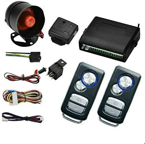 Riloer Auto-Alarmsystem-Zentralverriegelungs-Kit, Anti-Diebstahl-Sicherheits-Befestigungssystem zum Schutz der Auto-Fernbedienung, mit Shock Sensor 2-Fernbedienungen