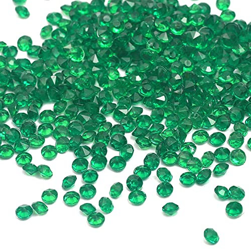 4000 Stück Acryl Deko Diamantkristalle 4mm Glitzer Streudeko Tischschmuck Funkelnd Dekosteine Kristalle Konfetti Diamanten zum DIY Verzieren Tischdeko Hochzeit Taufe Verlobung Valentinstag,Dunkelgrün