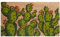 Baroni Home Zerbino Ingresso Casa in Fibra di Cocco Dipinto a Mano, Tappeto da Esterno con Fondo Antiscivolo, Zerbino Resistente e Facile da Pulire, Cactus Fiori Arancioni, 70x40 cm