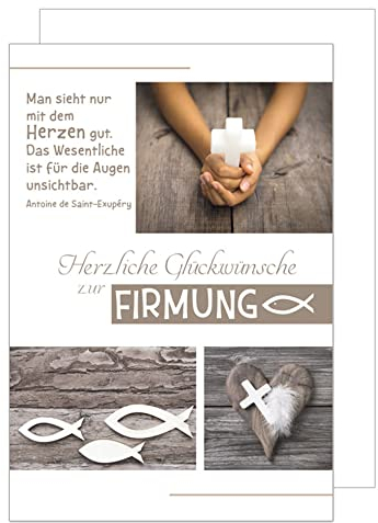 Edition Seidel Premium Glückwunschkarte zur Firmung mit Umschlag. Firmungskarte mit Spruch Grusskarte Hände Kerzen Junge Mädchen (FI117 SW022)