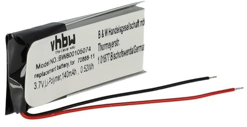 vhbw Akku Ersatz für JBL GSP051230 | für Wireless Headset Kopfhörer (140 mAh, 3,7 V, Li-Polymer)
