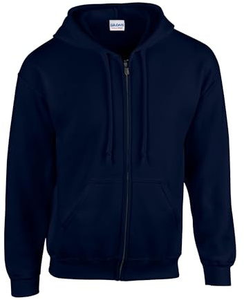 Gildan Heavy Blendâ Full Zip Hooded Sweatshirt Sweatshirt Navy Blue, S Unisex Erwachsene, Marineblau, S