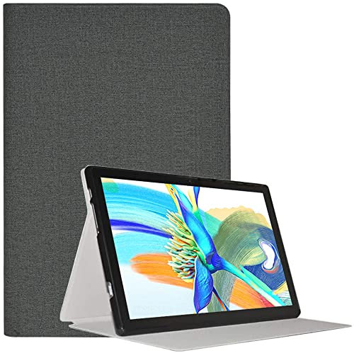 AKNICI Funda para TECLAST M40 Pro/M40S/P20HD/M40, Ultra Delgada Cubierta Trasera de TPU Cover Carcasa para TECLAST M40 Pro/M40S/P20HD/M40, PU Protectora Carcasa con Soporte Función, Gris
