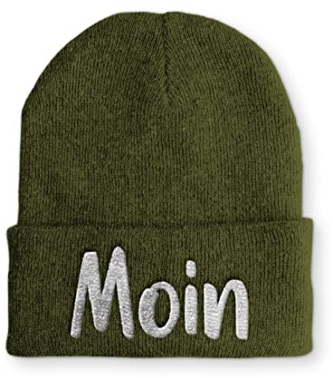 Moin Statement Wintermütze lustiges Statement für den Winter, Farbe: Olive