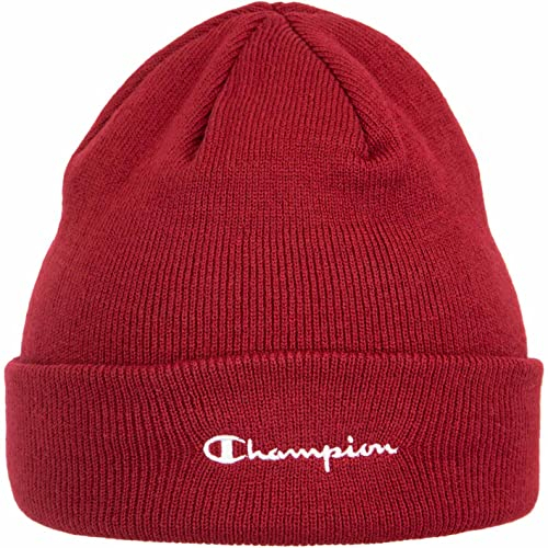 Champion Logo Beanie Wintermütze (one Size, Dark red)