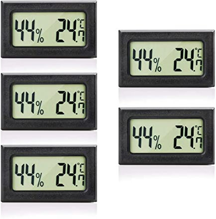 QOXEZY Lot de 5/10/15/20 mini thermomètres numériques LCD - Hygromètre d'intérieur - Thermomètre électronique - Hygromètre - Capteur de température intérieur pour serre, bureau, cave à vin, jardin