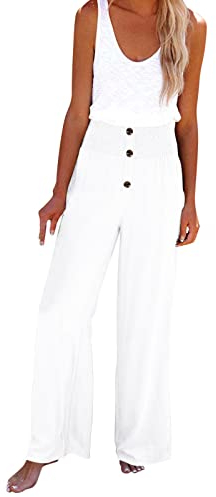 Leinenhose Damen Lang Casual Leicht Stretch Sommerhose Lang Hose Plissee Atmungsaktive Haremshose Bequemer Luftige Bequeme Baggy Kordelzug Lässige Leinen Baumwolle Weite Lose