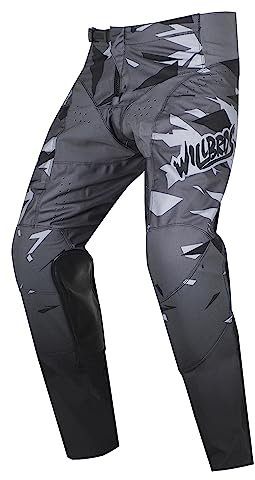 Willbros MX Hose Mountainbike Bergab Motorradhose für Herren Motocross Dirt Bike ATV UTV Offroad RennHose Camo Grau XXL=38