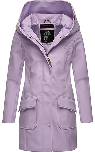 MARIKOO Damen Übergangsjacke Softshellmantel atmungsaktiv mit Kapuze Mayleen Light Lilac Gr. M